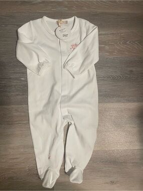 NWT Baby Club Chic Footed One-Piece Sleepwear with Pink Floral Detail